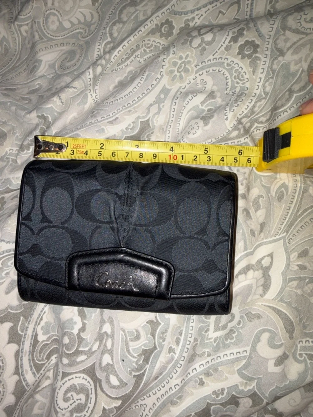 Coach Black Signature Fold Wallet - Picture 9 of 10